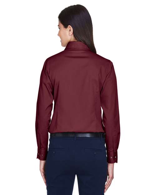 Women's Easy Blend™ Long Sleeve Twill Dress Shirt with Stain-Release - Wine