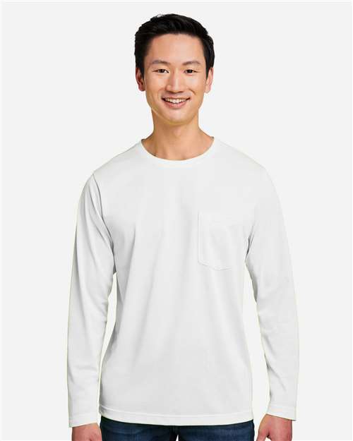 Unisex Charge Snag and Soil Protect Long Sleeve T-Shirt - White