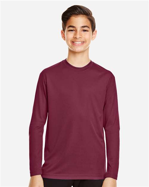 Youth Zone Performance Long Sleeve T-Shirt - Sport Maroon