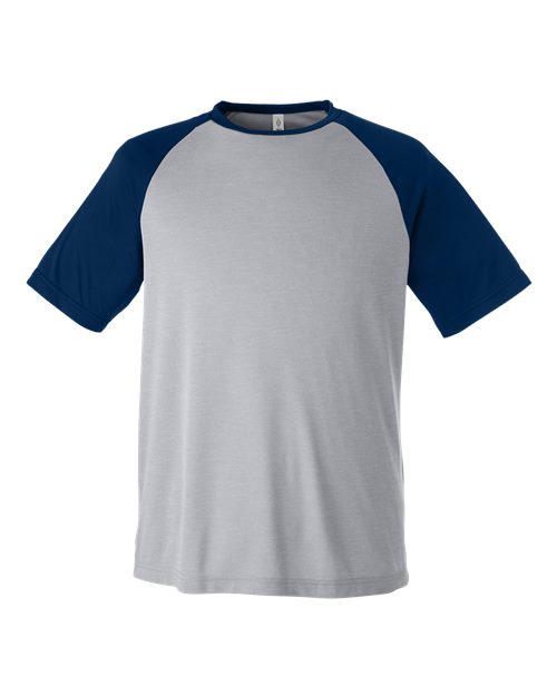 Unisex Zone Colorblock Raglan T-Shirt - Athletic Heather/ Sport Dark Navy