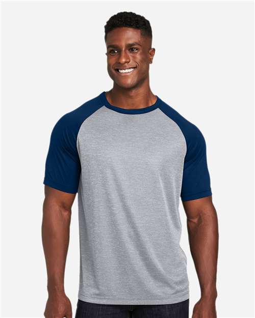 Unisex Zone Colorblock Raglan T-Shirt - Athletic Heather/ Sport Dark Navy