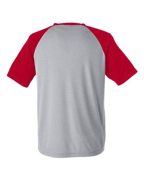 Unisex Zone Colorblock Raglan T-Shirt - Athletic Heather/ Sport Red