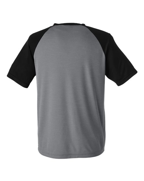 Unisex Zone Colorblock Raglan T-Shirt - Dark Grey Heather/ Black