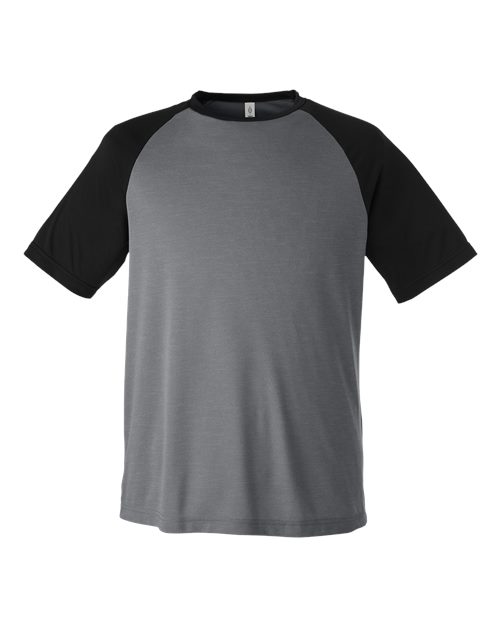Unisex Zone Colorblock Raglan T-Shirt - Dark Grey Heather/ Black