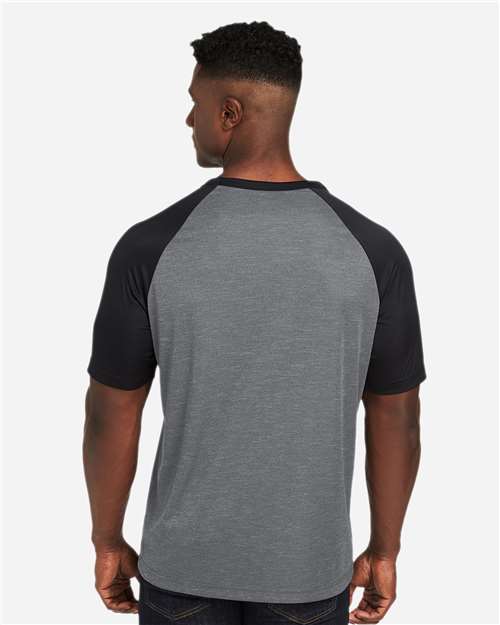 Unisex Zone Colorblock Raglan T-Shirt - Dark Grey Heather/ Black