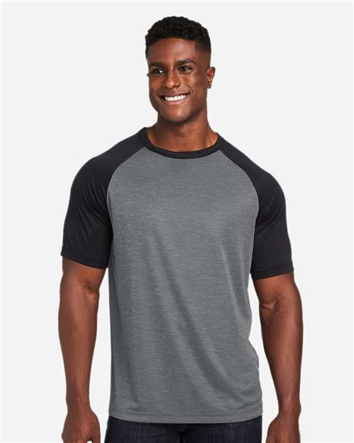 Unisex Zone Colorblock Raglan T-Shirt - Dark Grey Heather/ Black