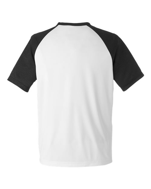 Unisex Zone Colorblock Raglan T-Shirt - White/ Black Heather