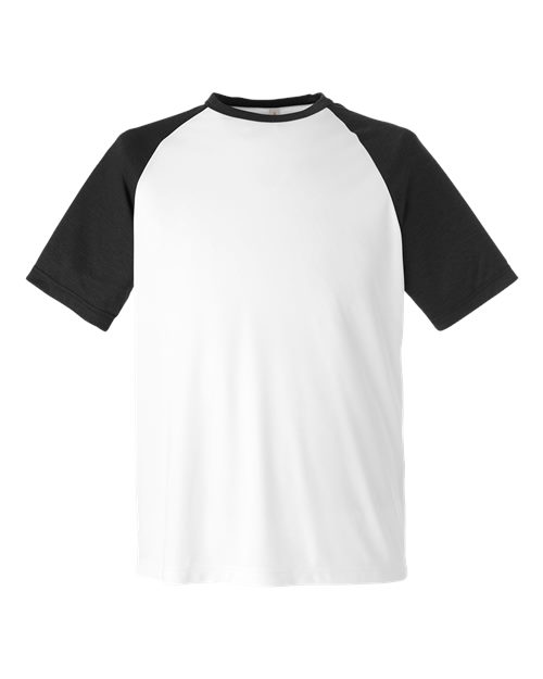 Unisex Zone Colorblock Raglan T-Shirt - White/ Black Heather