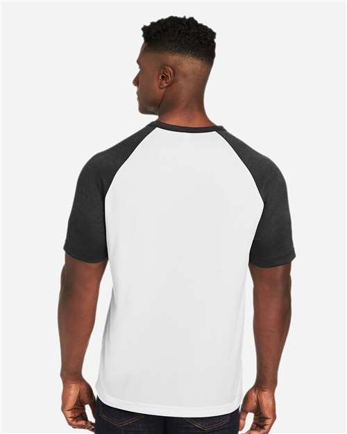Unisex Zone Colorblock Raglan T-Shirt - White/ Black Heather
