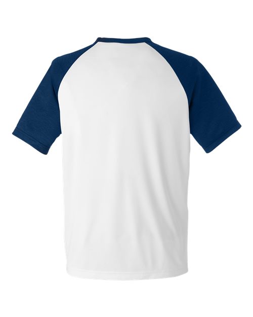 Unisex Zone Colorblock Raglan T-Shirt - White/ Sport Dark Navy Heather