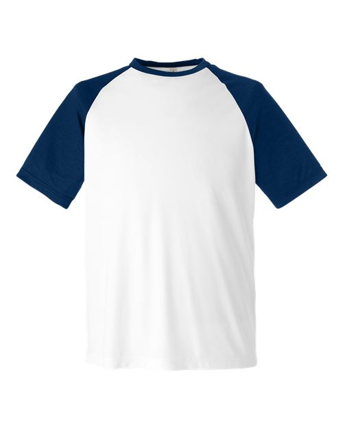 Unisex Zone Colorblock Raglan T-Shirt - White/ Sport Dark Navy Heather