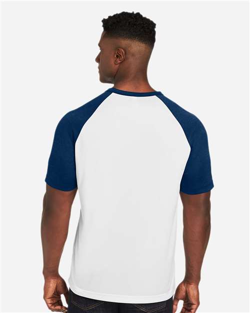 Unisex Zone Colorblock Raglan T-Shirt - White/ Sport Dark Navy Heather