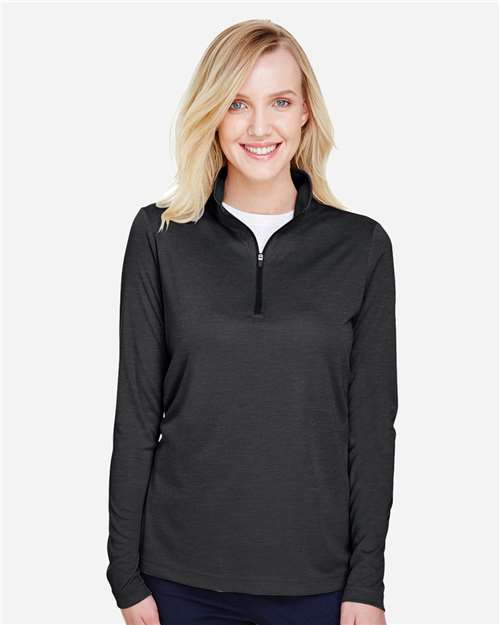 Women's Zone Sonic Heather Performance Quarter-Zip Pullover - Black Heather