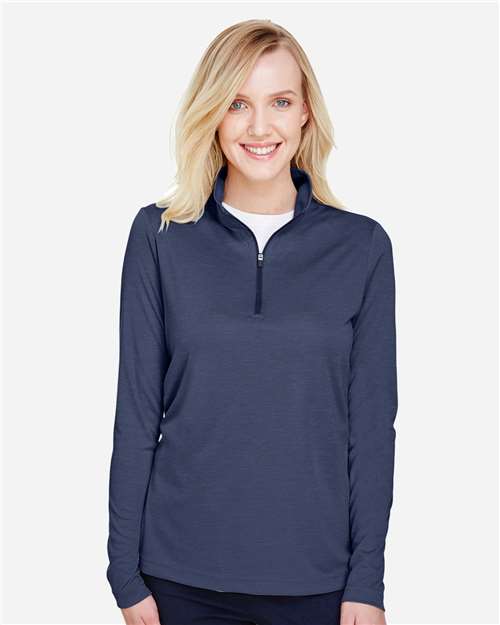 Women's Zone Sonic Heather Performance Quarter-Zip Pullover - Sport Dark Navy Heather
