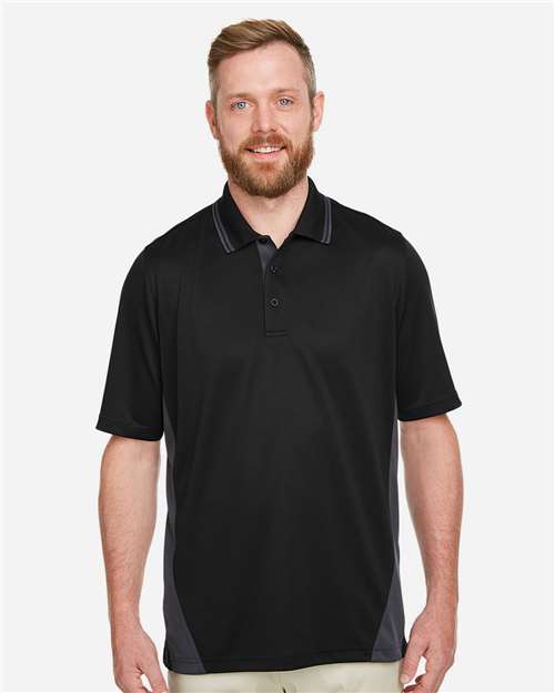 Men's Flash Snag Protection Plus IL Colorblock Polo - Black/ Dark Charcoal