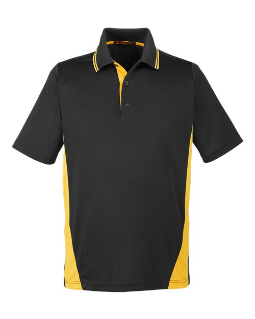 Men's Flash Snag Protection Plus IL Colorblock Polo - Black/ Sunray Yellow