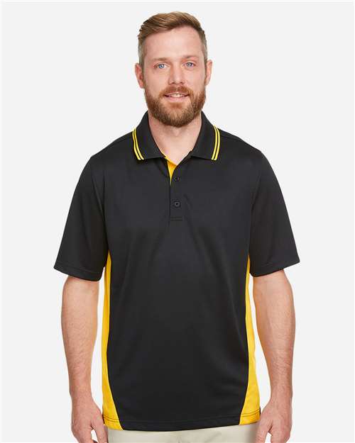 Men's Flash Snag Protection Plus IL Colorblock Polo - Black/ Sunray Yellow