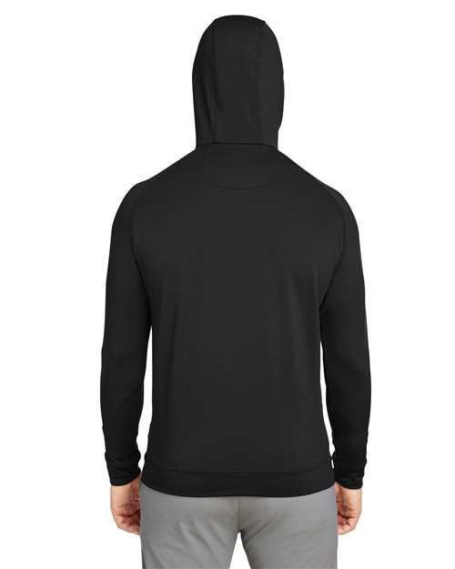 Unisex Vandyke Quarter-Zip Hooded Pullover - Black/ Black