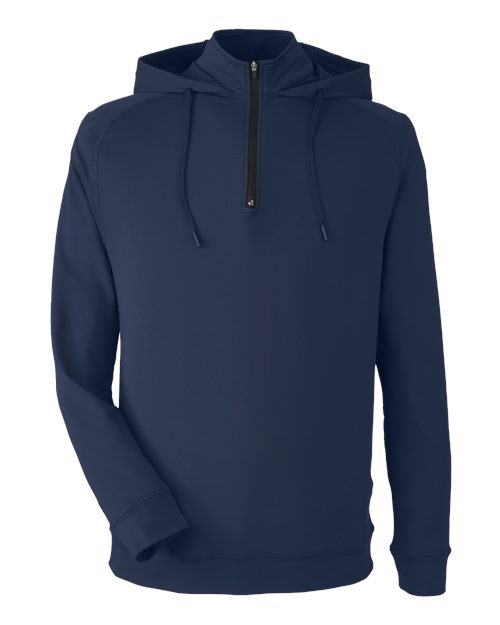 Unisex Vandyke Quarter-Zip Hooded Pullover - Navy/ Navy