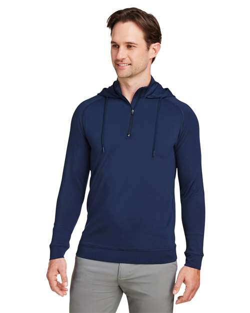 Unisex Vandyke Quarter-Zip Hooded Pullover - Navy/ Navy