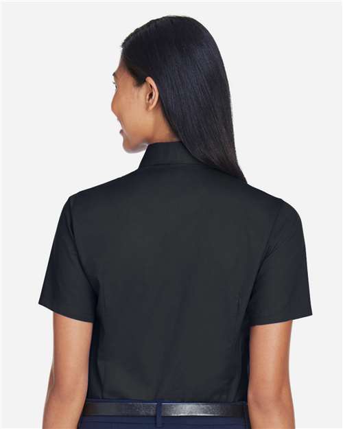 Women's Easy Blend™ Short Sleeve Twill Dress Shirt with Stain-Release - Black