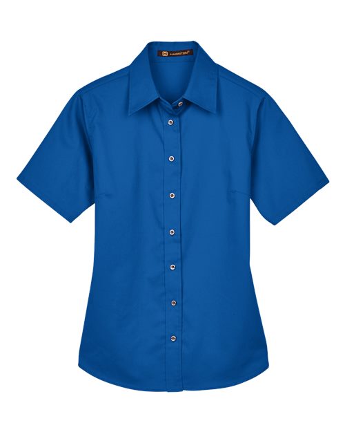 Women's Easy Blend™ Short Sleeve Twill Dress Shirt with Stain-Release - French Blue