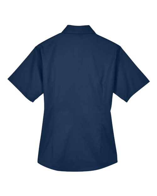 Women's Easy Blend™ Short Sleeve Twill Dress Shirt with Stain-Release - Navy