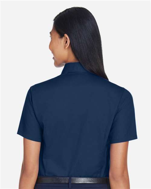 Women's Easy Blend™ Short Sleeve Twill Dress Shirt with Stain-Release - Navy