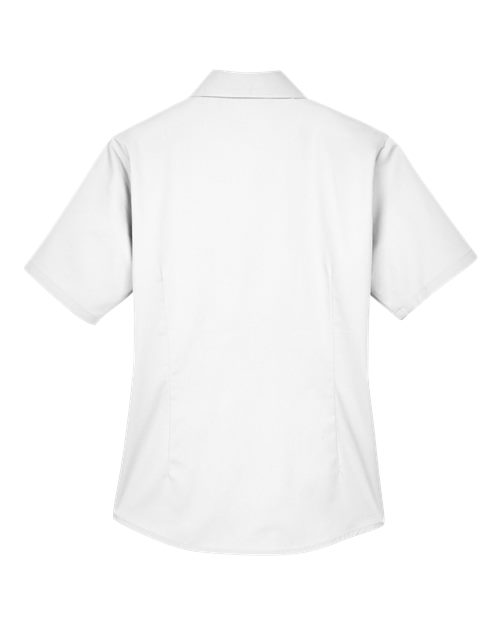 Women's Easy Blend™ Short Sleeve Twill Dress Shirt with Stain-Release - White