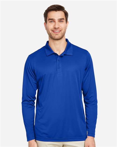 Men's Zone Performance Long Sleeve Polo - Sport Royal