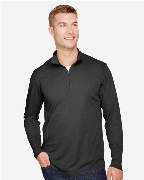 Men's Zone Sonic Heather Performance Quarter-Zip Pullover - Black Heather