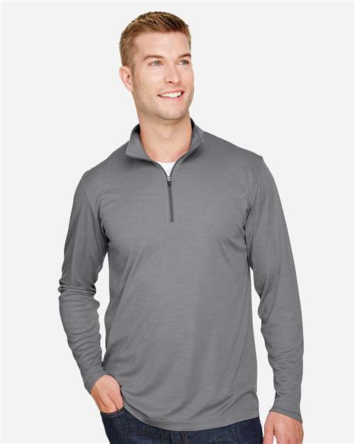 Men's Zone Sonic Heather Performance Quarter-Zip Pullover - Dark Grey Heather