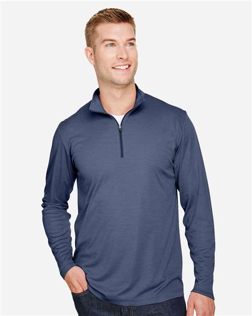 Men's Zone Sonic Heather Performance Quarter-Zip Pullover - Sport Dark Navy Heather