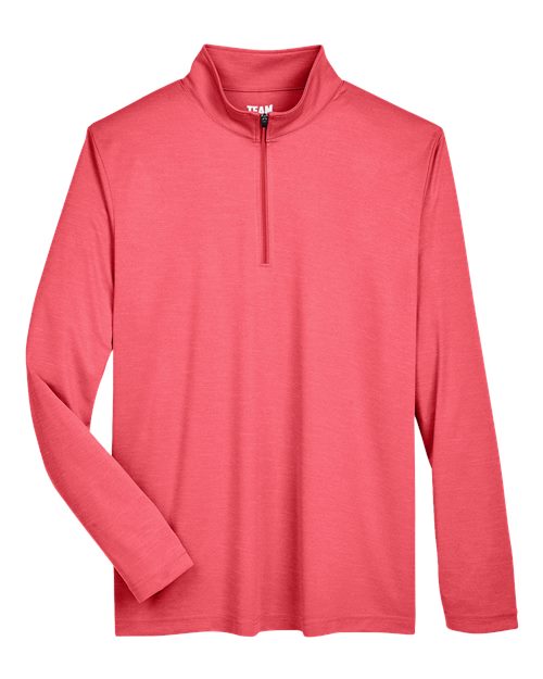 Men's Zone Sonic Heather Performance Quarter-Zip Pullover - Sport Red Heather