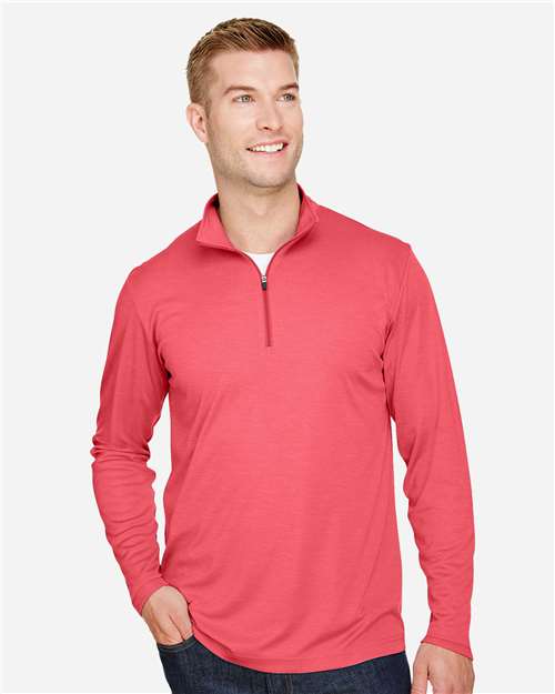 Men's Zone Sonic Heather Performance Quarter-Zip Pullover - Sport Red Heather