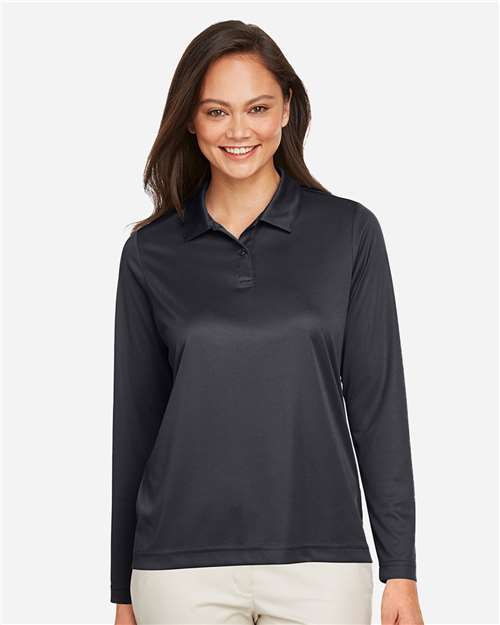 Women's Zone Performance Long Sleeve Polo - Black