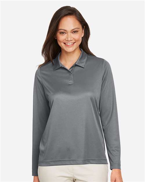 Women's Zone Performance Long Sleeve Polo - Sport Graphite