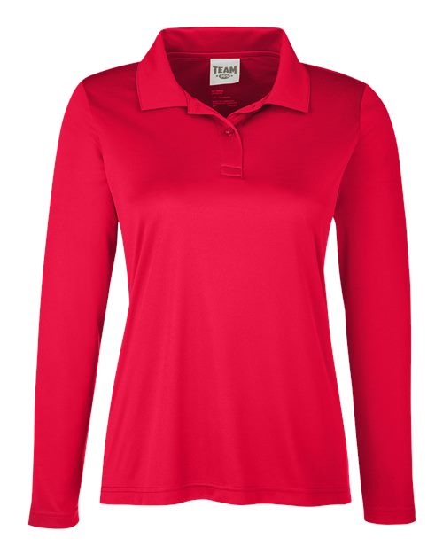 Women's Zone Performance Long Sleeve Polo - Sport Red
