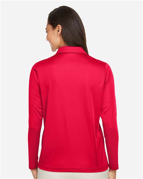 Women's Zone Performance Long Sleeve Polo - Sport Red