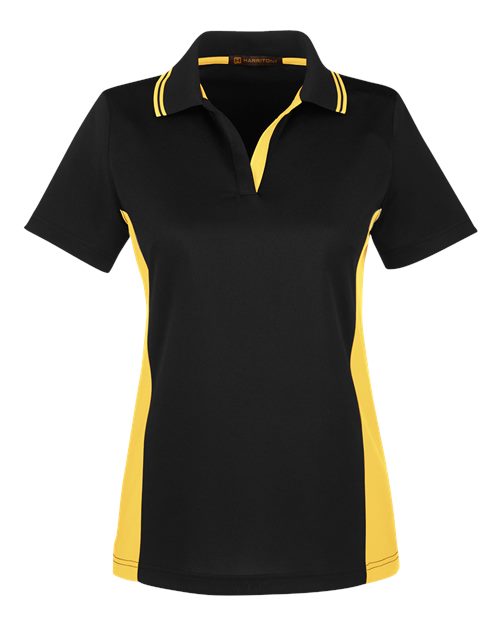 Women's Flash Snag Protection Plus IL Colorblock Polo - Black/ Sunray Yellow