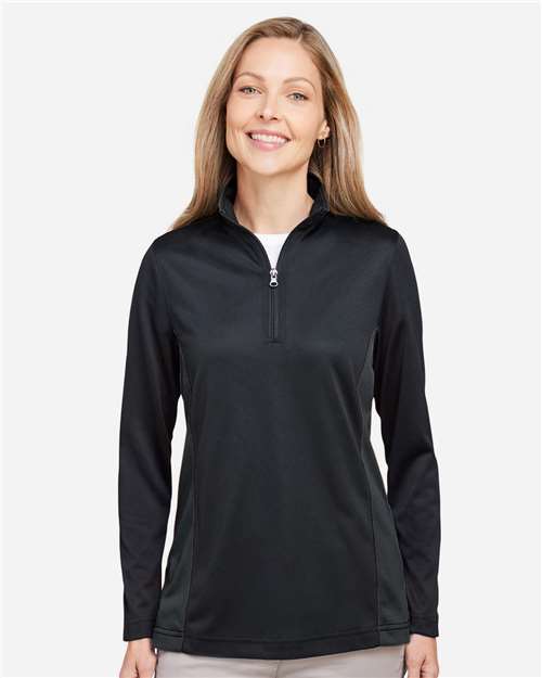 Women's Flash Snag Protection Plus IL Colorblock Quarter-Zip Pullover - Black/ Dark Charcoal
