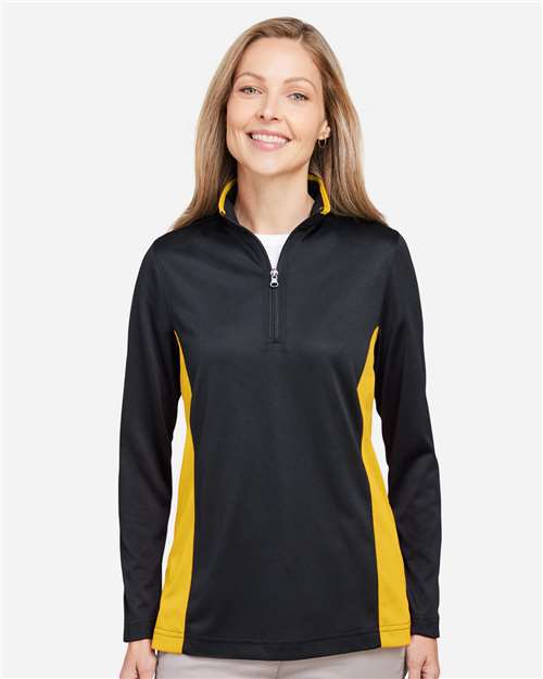Women's Flash Snag Protection Plus IL Colorblock Quarter-Zip Pullover - Black/ Sunray Yellow