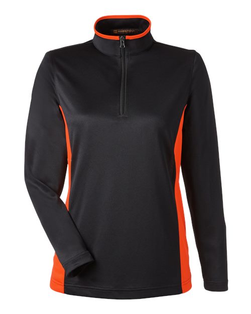 Women's Flash Snag Protection Plus IL Colorblock Quarter-Zip Pullover - Black/ Team Orange