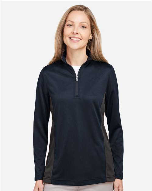 Women's Flash Snag Protection Plus IL Colorblock Quarter-Zip Pullover - Dark Navy/ Dark Charcoal