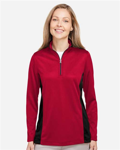 Women's Flash Snag Protection Plus IL Colorblock Quarter-Zip Pullover - Red/ Black