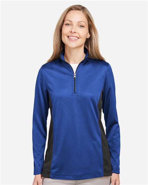 Women's Flash Snag Protection Plus IL Colorblock Quarter-Zip Pullover - True Royal/ Black