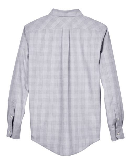 Men's Crown Collection® Glen Plaid Woven Dress Shirt - White/ Graphite/ Light Grey