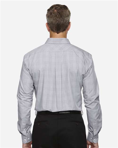 Men's Crown Collection® Glen Plaid Woven Dress Shirt - White/ Graphite/ Light Grey
