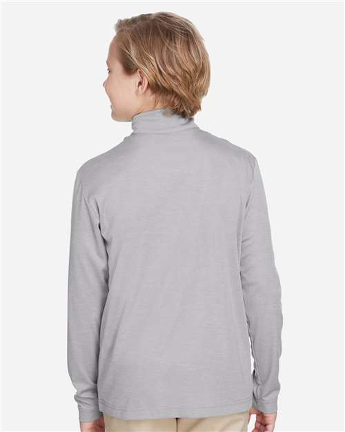 Youth Zone Sonic Heather Performance Quarter-Zip Pullover - Athletic Heather