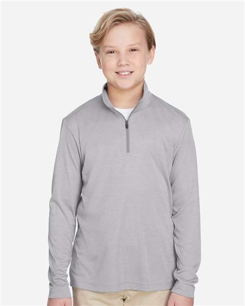 Youth Zone Sonic Heather Performance Quarter-Zip Pullover - Athletic Heather